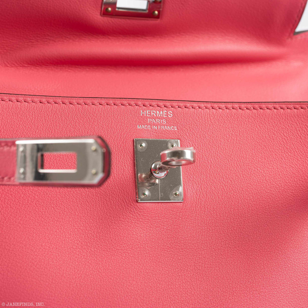 Hermès Kelly 25 Retourne Rose Azalee Swift Palladium Hardware – JaneFinds