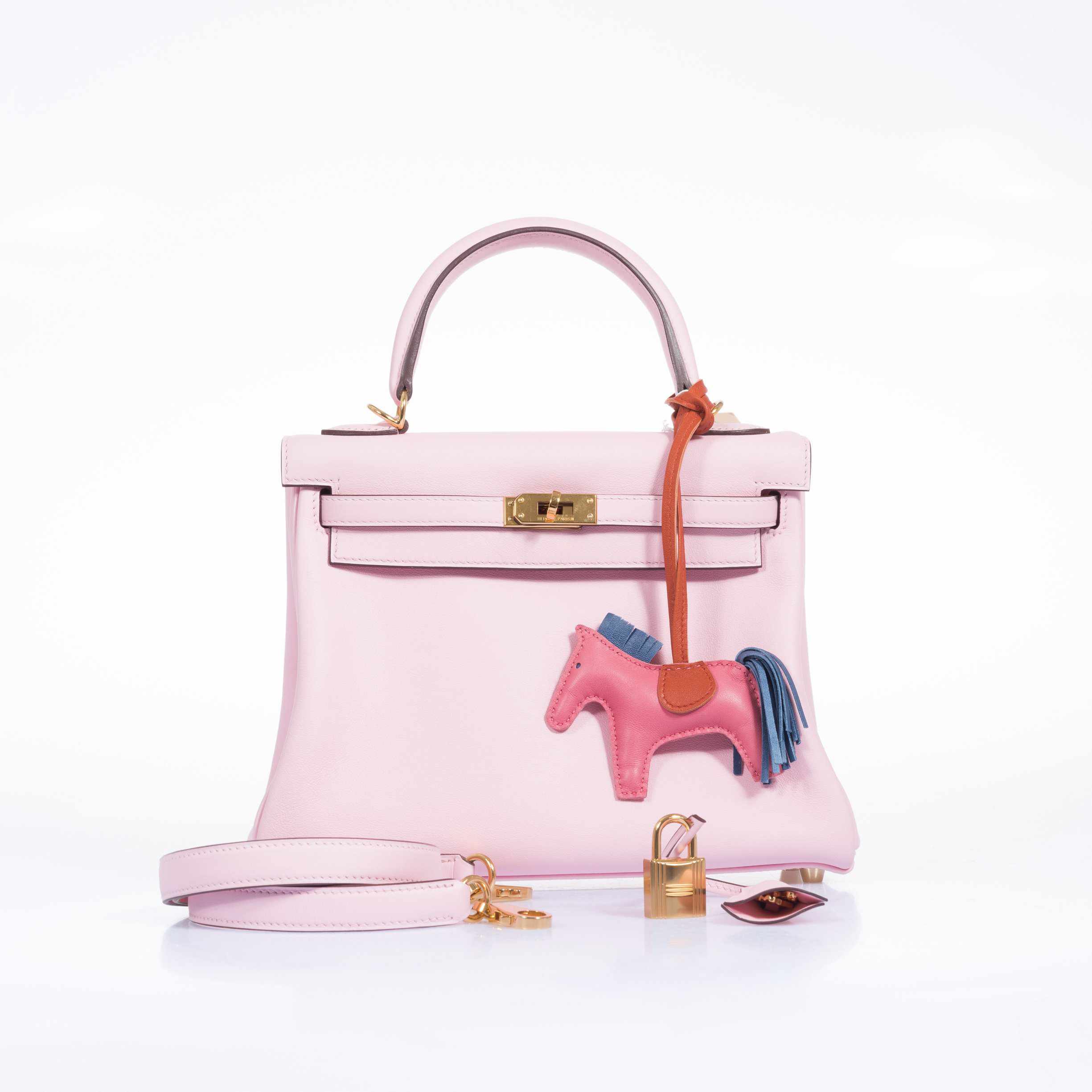 Hermès Kelly 25 Retourne Rose Sakura Swift Palladium Hardware