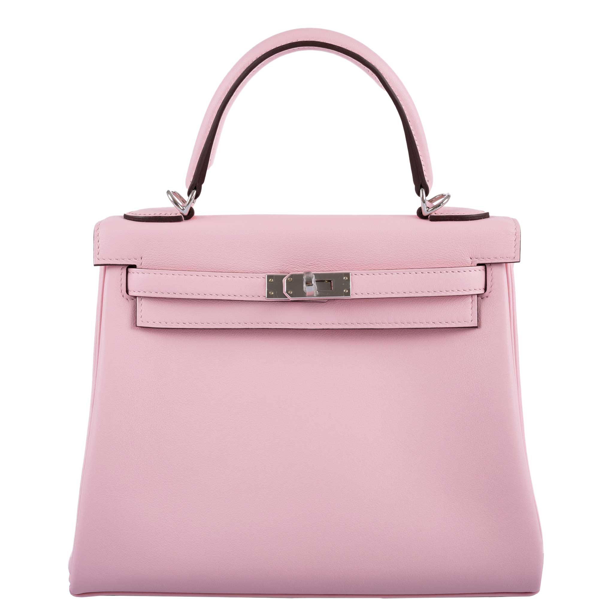 Hermès Kelly 25 Retourné Rose Sakura Swift Palladium Hardware