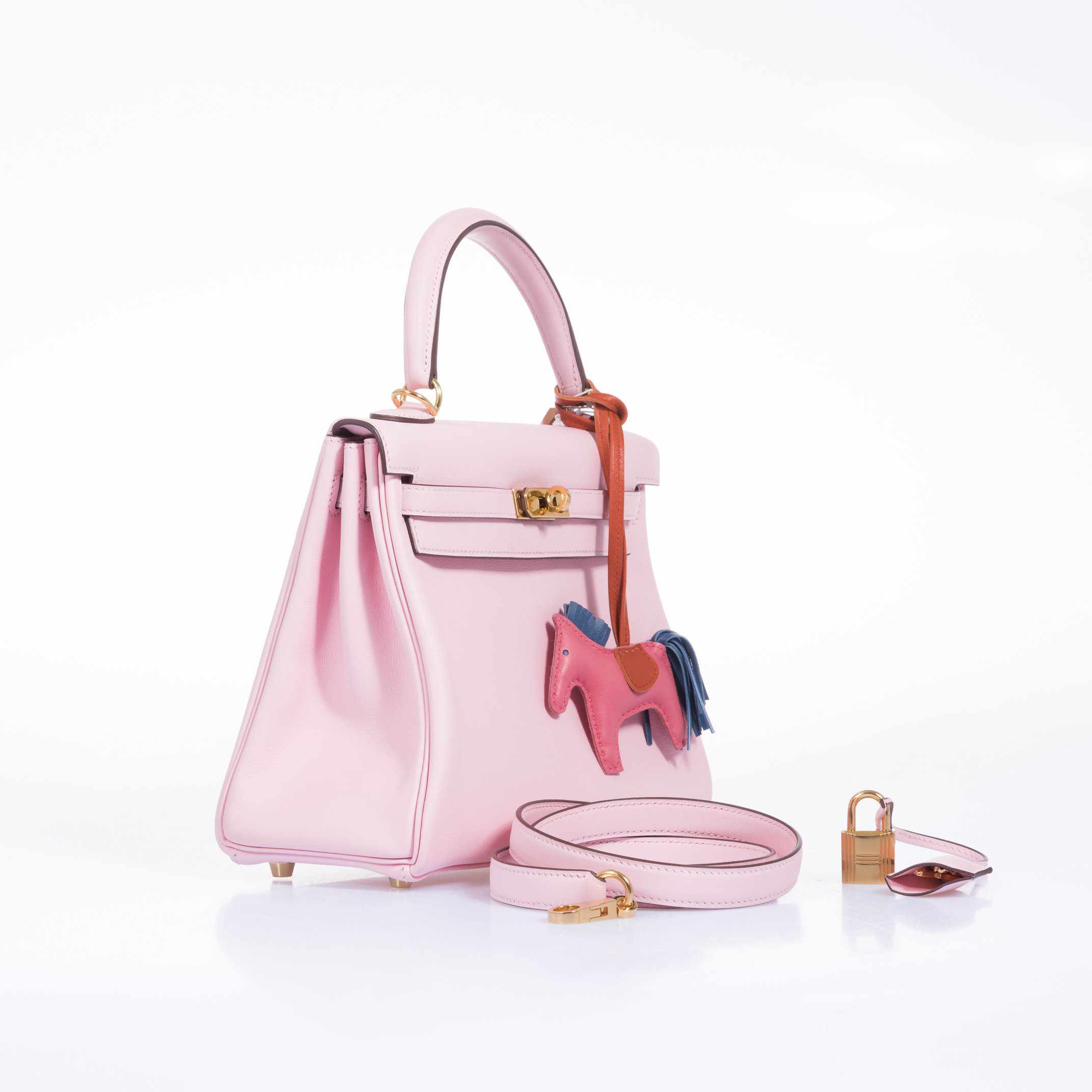 Hermès Kelly 25 Retourne Rose Sakura Swift Palladium Hardware