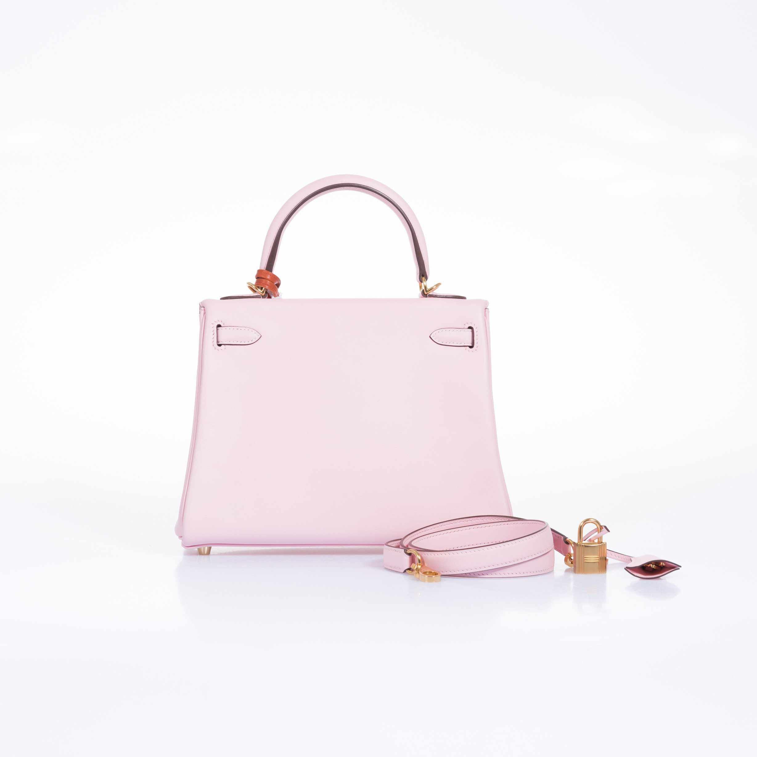 Hermès Kelly 25 Retourne Rose Sakura Swift Palladium Hardware