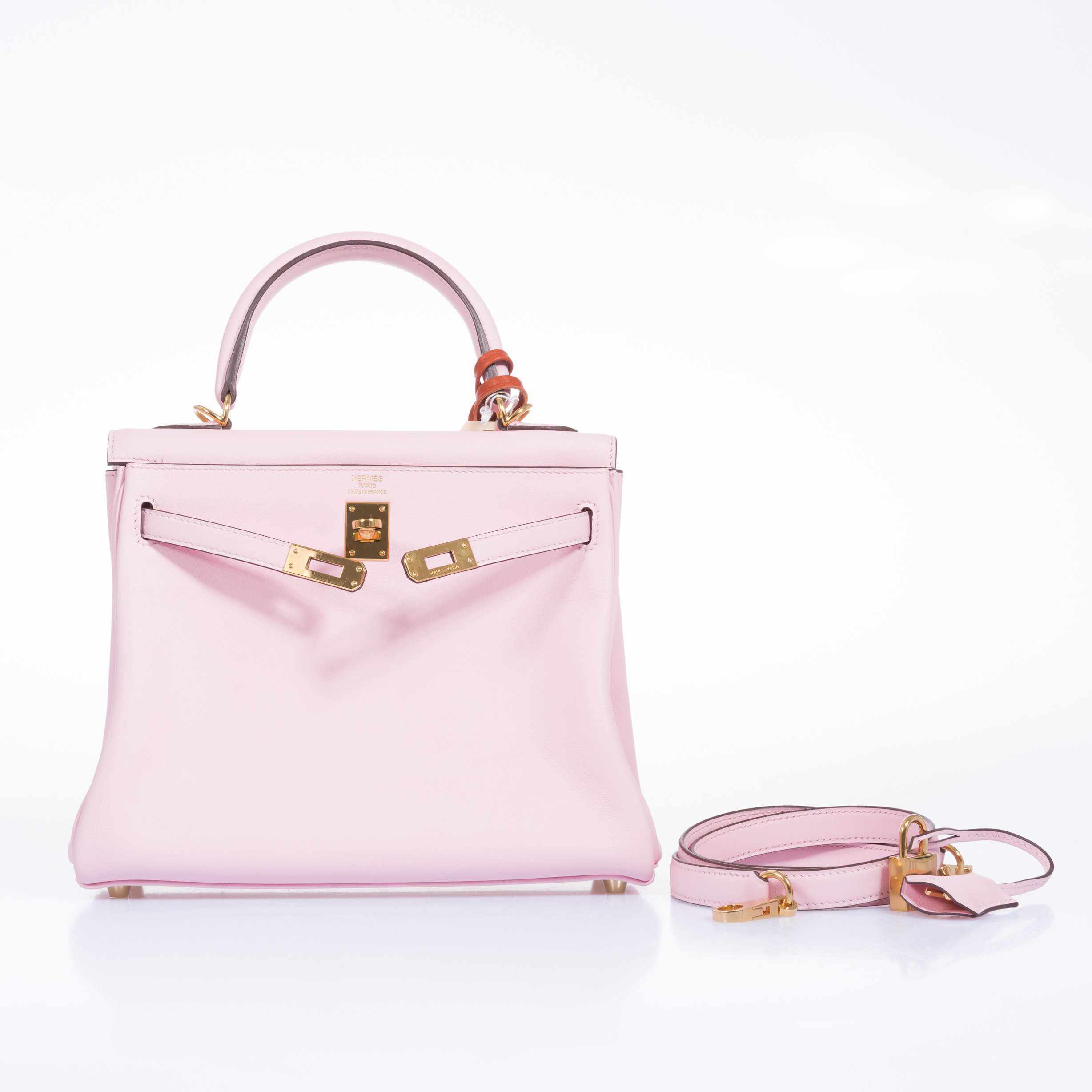 Hermès Kelly 25 Retourne Rose Sakura Swift Palladium Hardware