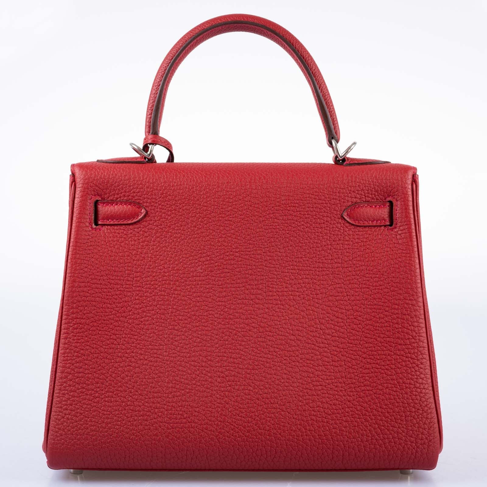 Hermès Kelly 25 Retourne Rouge Vif Togo Palladium Hardware