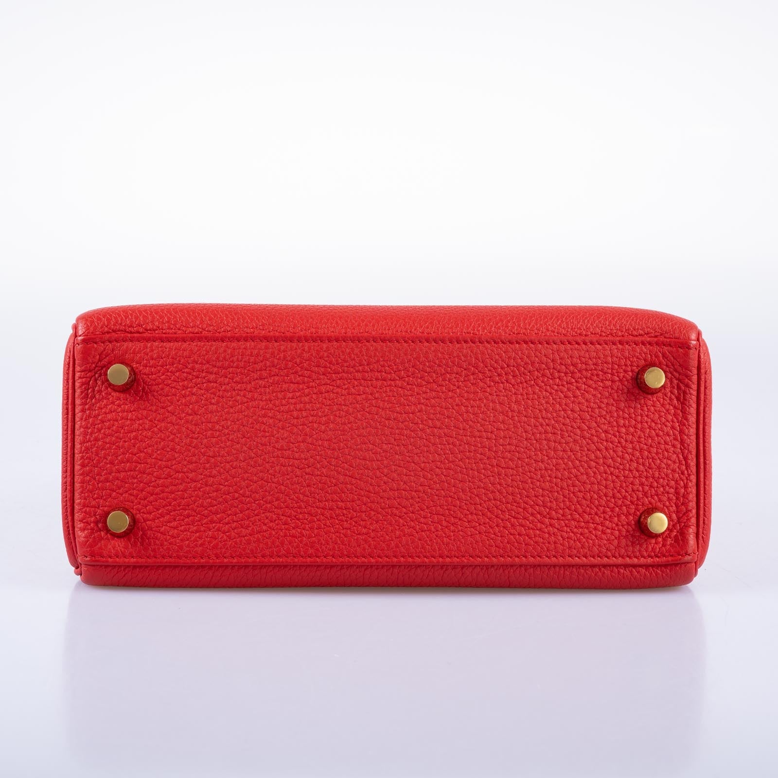 Hermès Kelly 25 Retourne Rouge de Coeur Togo with Gold Hardware
