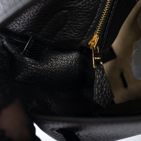 Hermès Kelly 25 Retourne Touch Black Lizard & Togo with Gold Hardware - 2021, Z