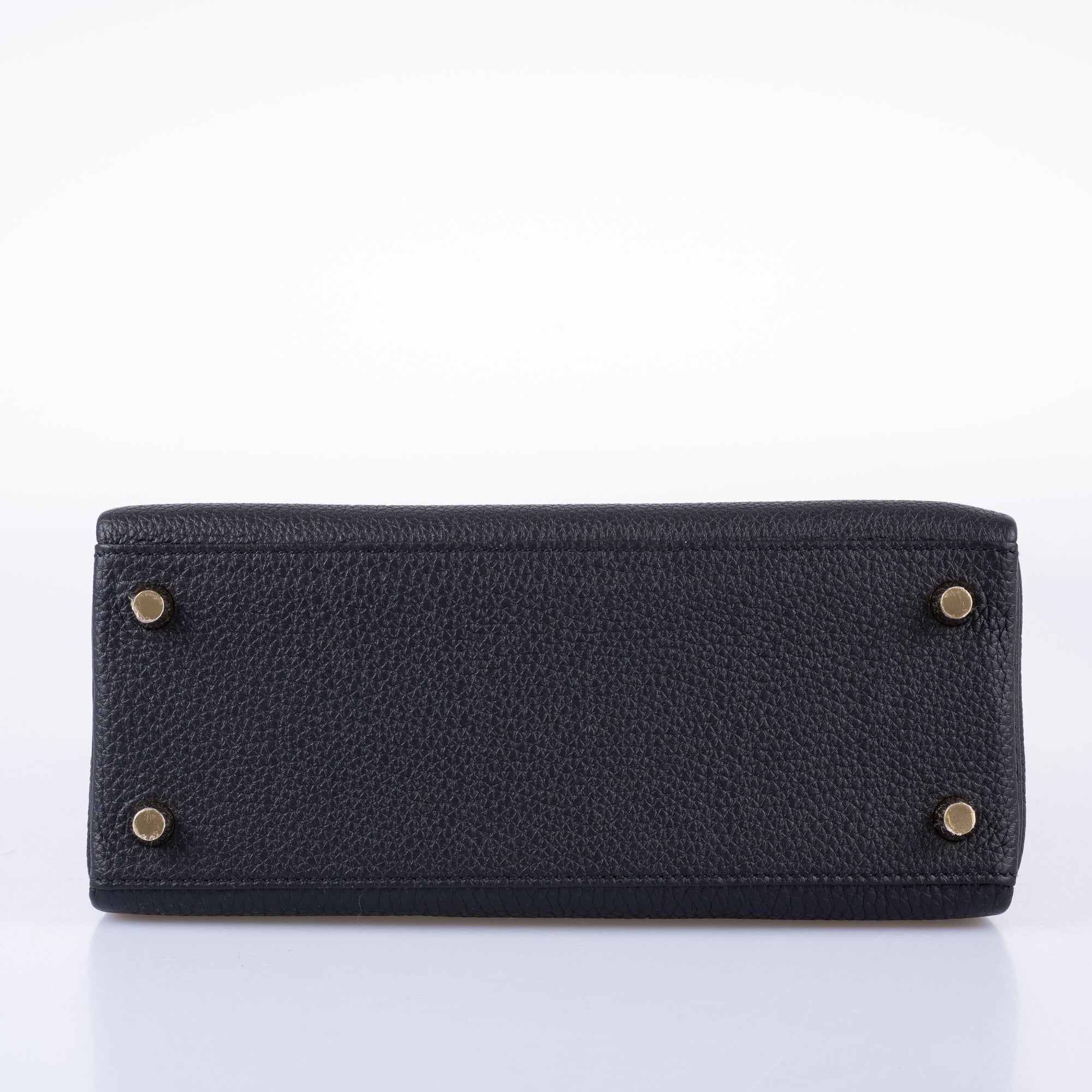 Hermès Kelly 25 Retourne Touch Black Lizard & Togo with Gold Hardware