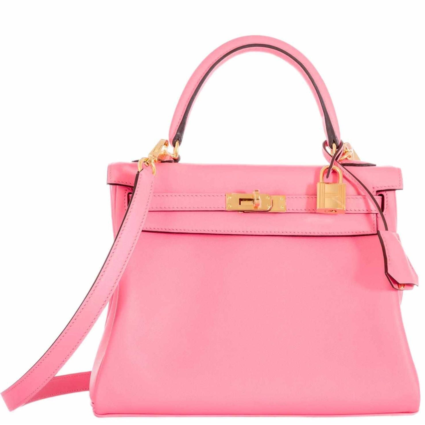 Hermès Kelly 25 Rose Azalee Swift Gold Hardware