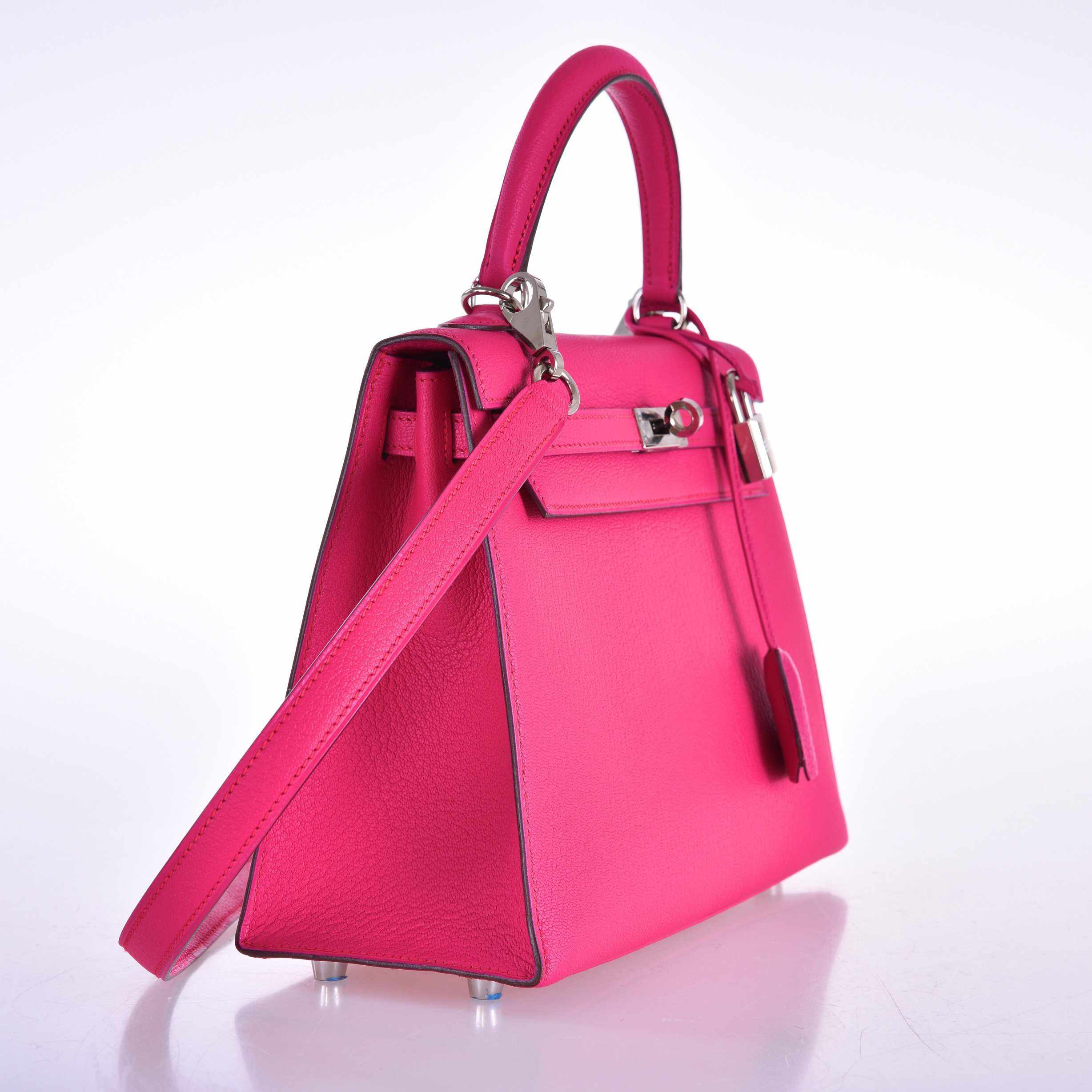 Hermès Kelly 25 Rose Shocking Pink Palladium Hardware