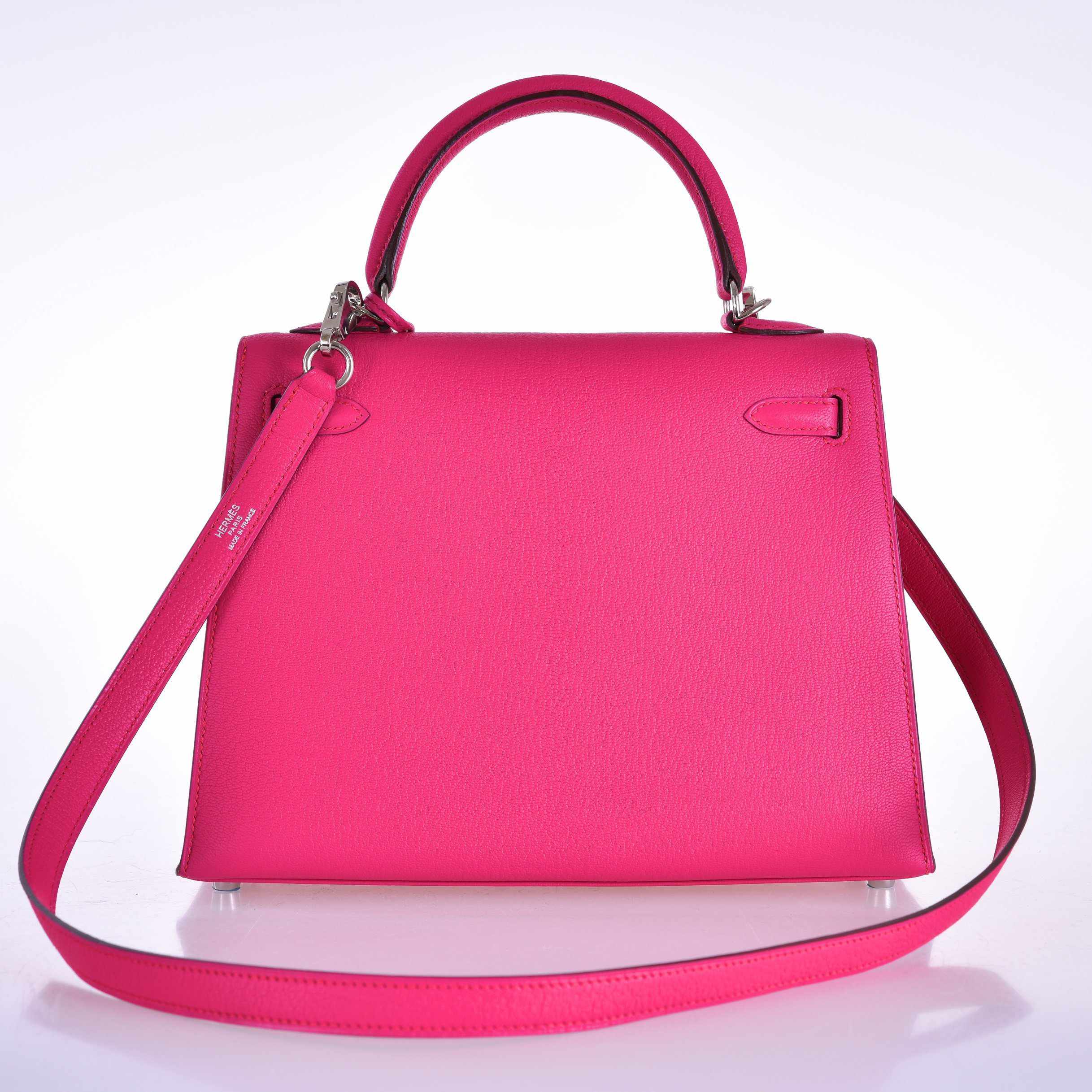 Hermès Kelly 25 Rose Shocking Pink Palladium Hardware