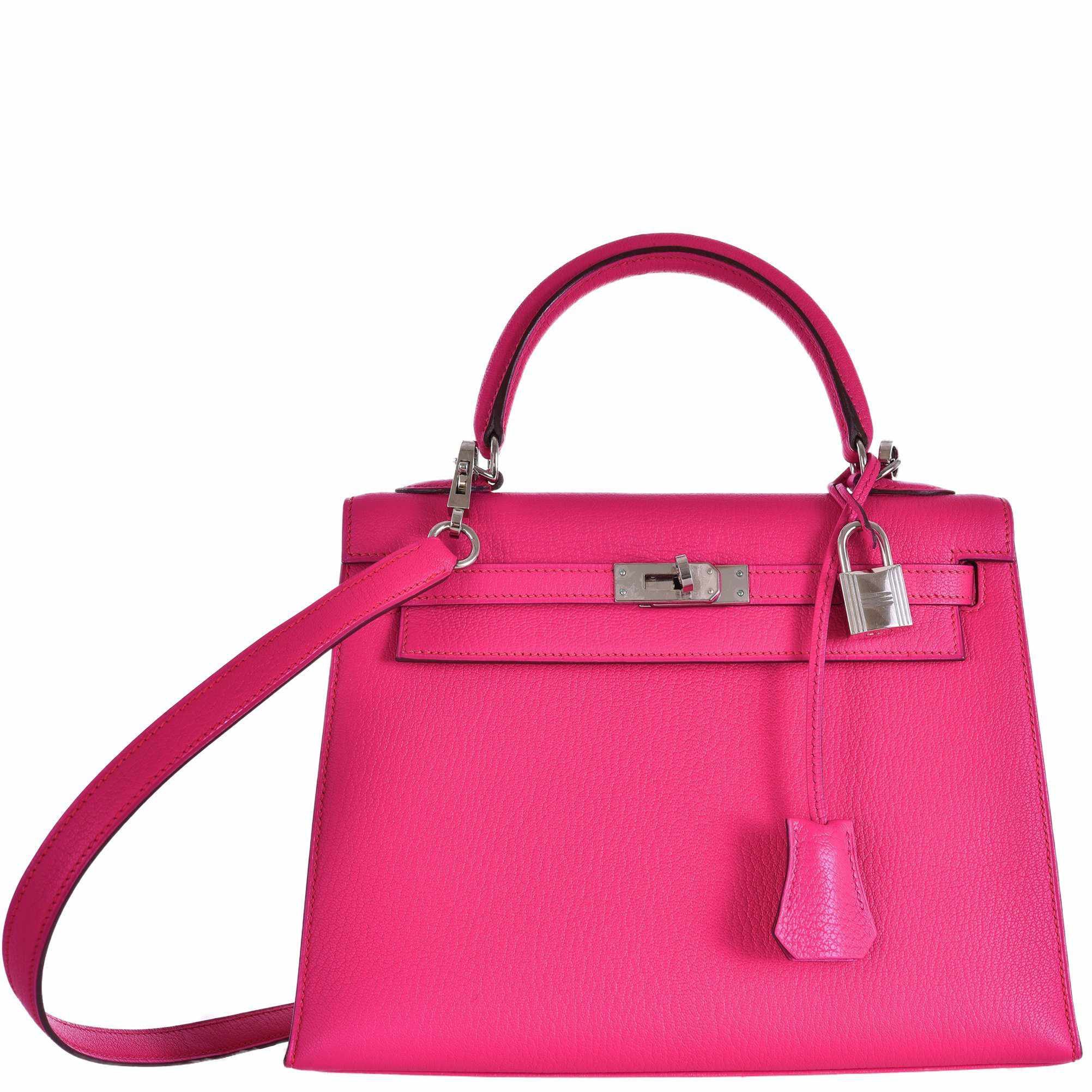 Hermès Kelly 25 Rose Shocking Pink Palladium Hardware