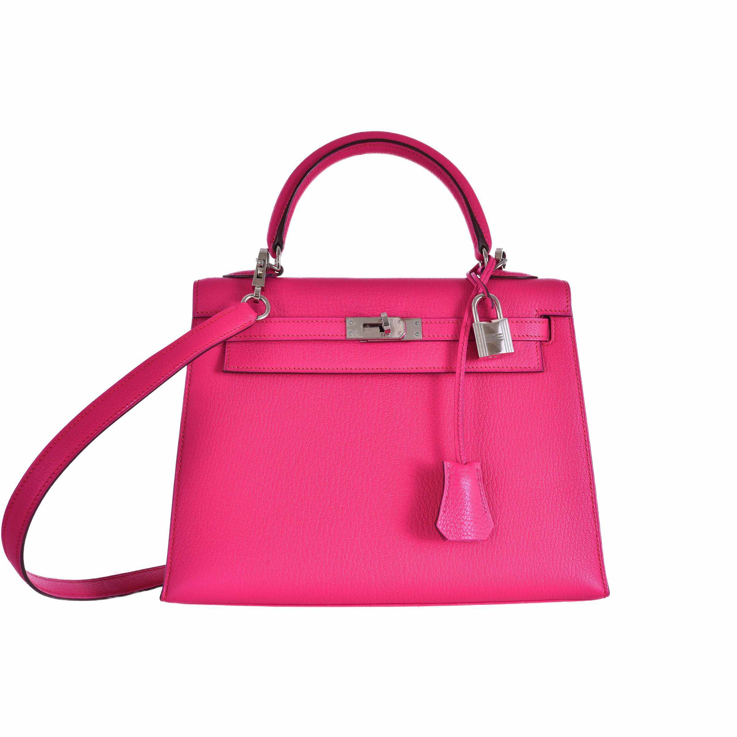 Hermès Kelly 25 Rose Shocking Pink Palladium Hardware