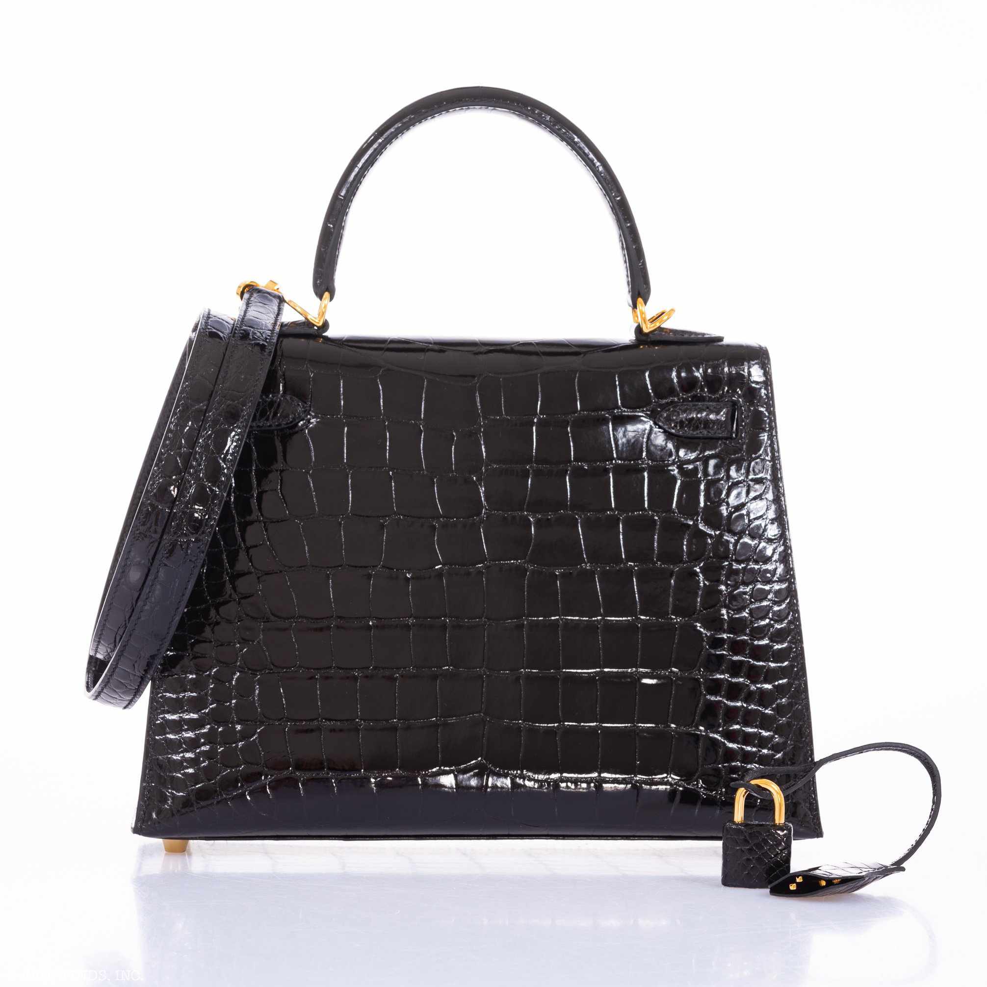 Hermès Kelly 25 Sellier Black Alligator Gold Hardware