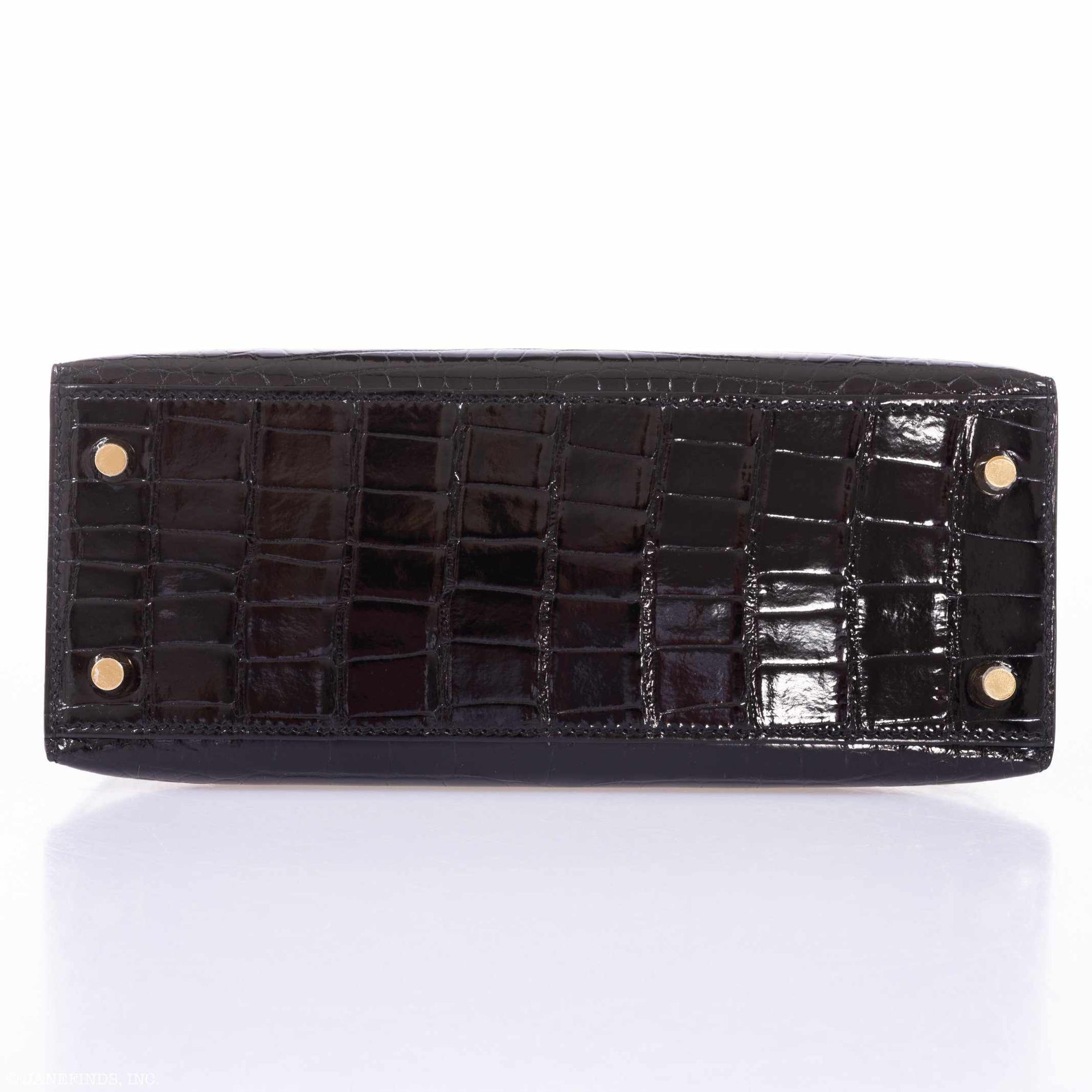 Hermès Kelly 25 Sellier Black Alligator Gold Hardware