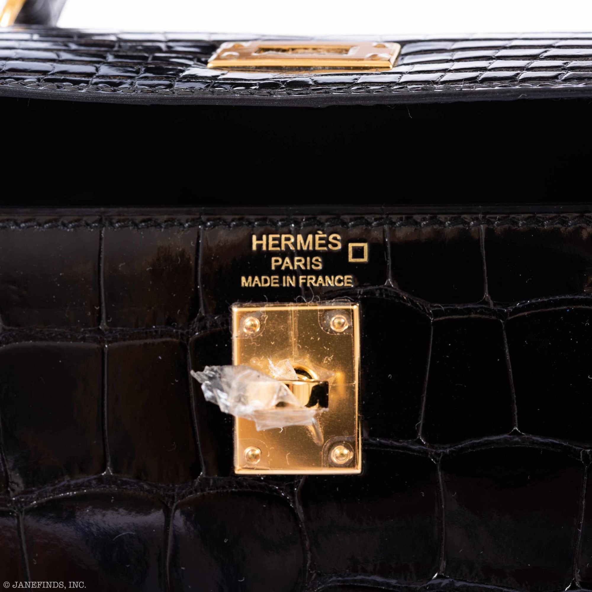 Hermès Kelly 25 Sellier Black Alligator Gold Hardware
