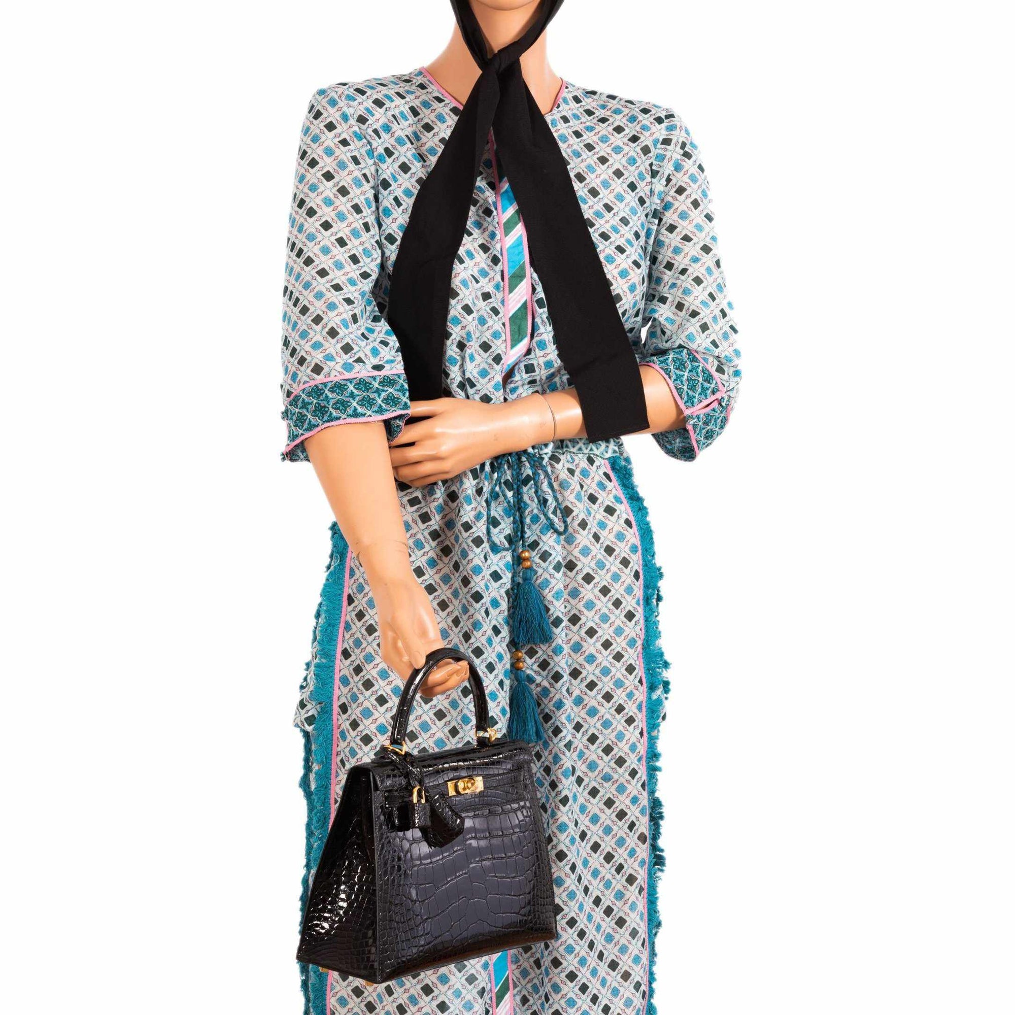 Hermès Kelly 25 Sellier Black Alligator Gold Hardware