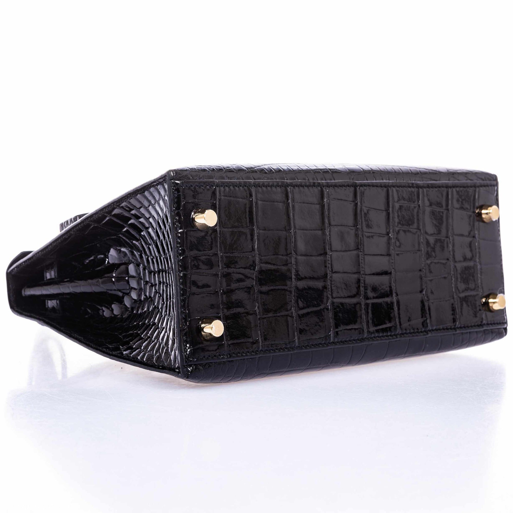 Hermès Kelly 25 Sellier Black Alligator Gold Hardware