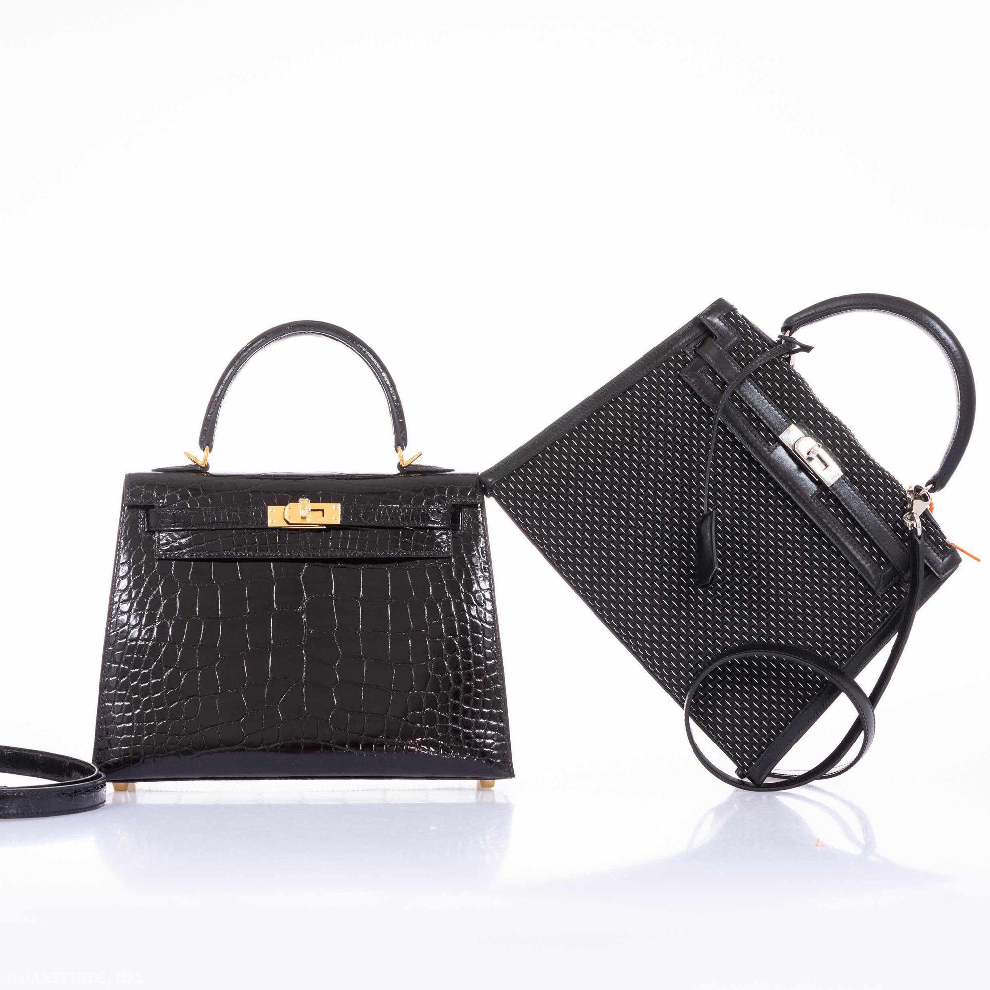 Hermès Kelly 25 Sellier Black Alligator Gold Hardware