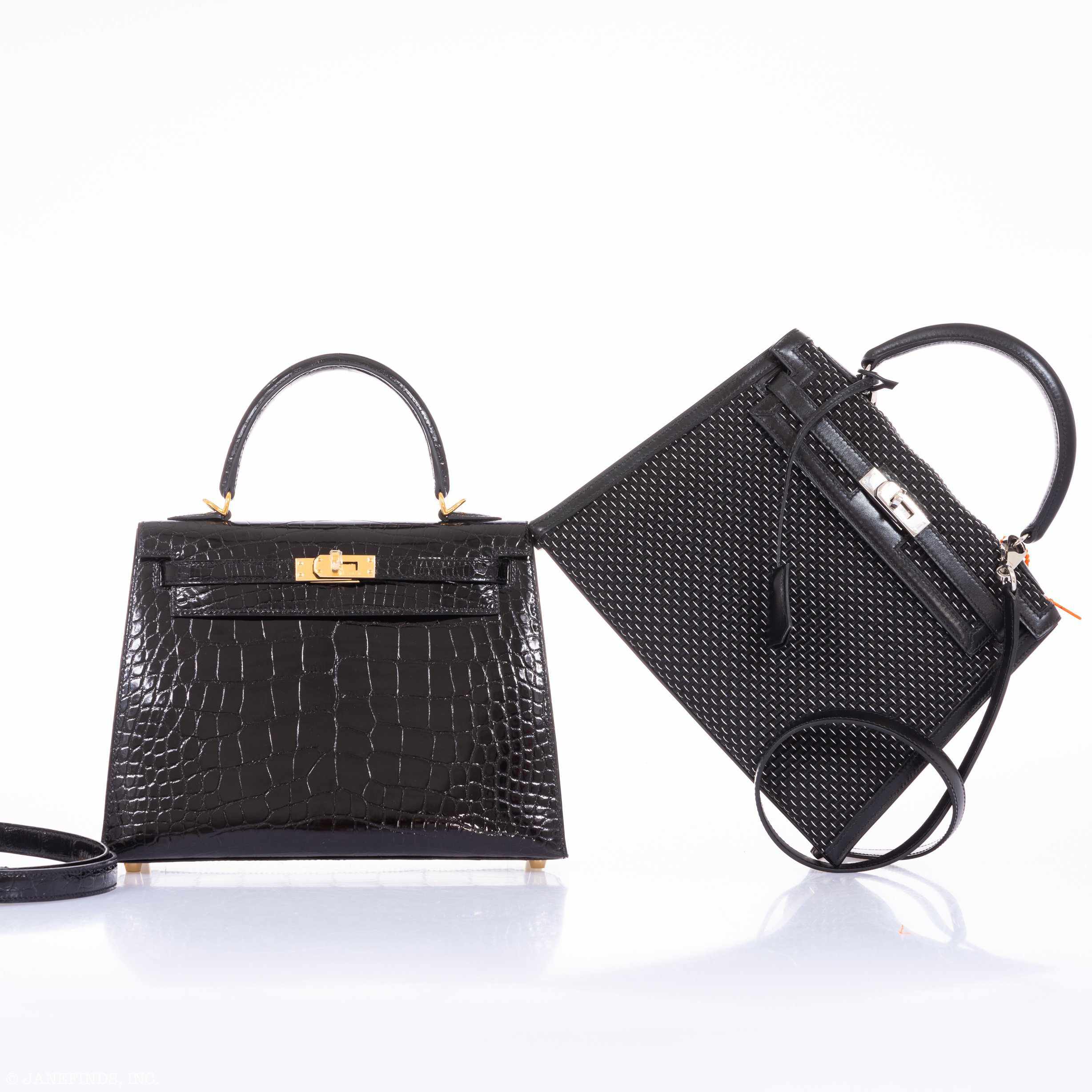 Hermès Kelly 25 Sellier Black Alligator Gold Hardware