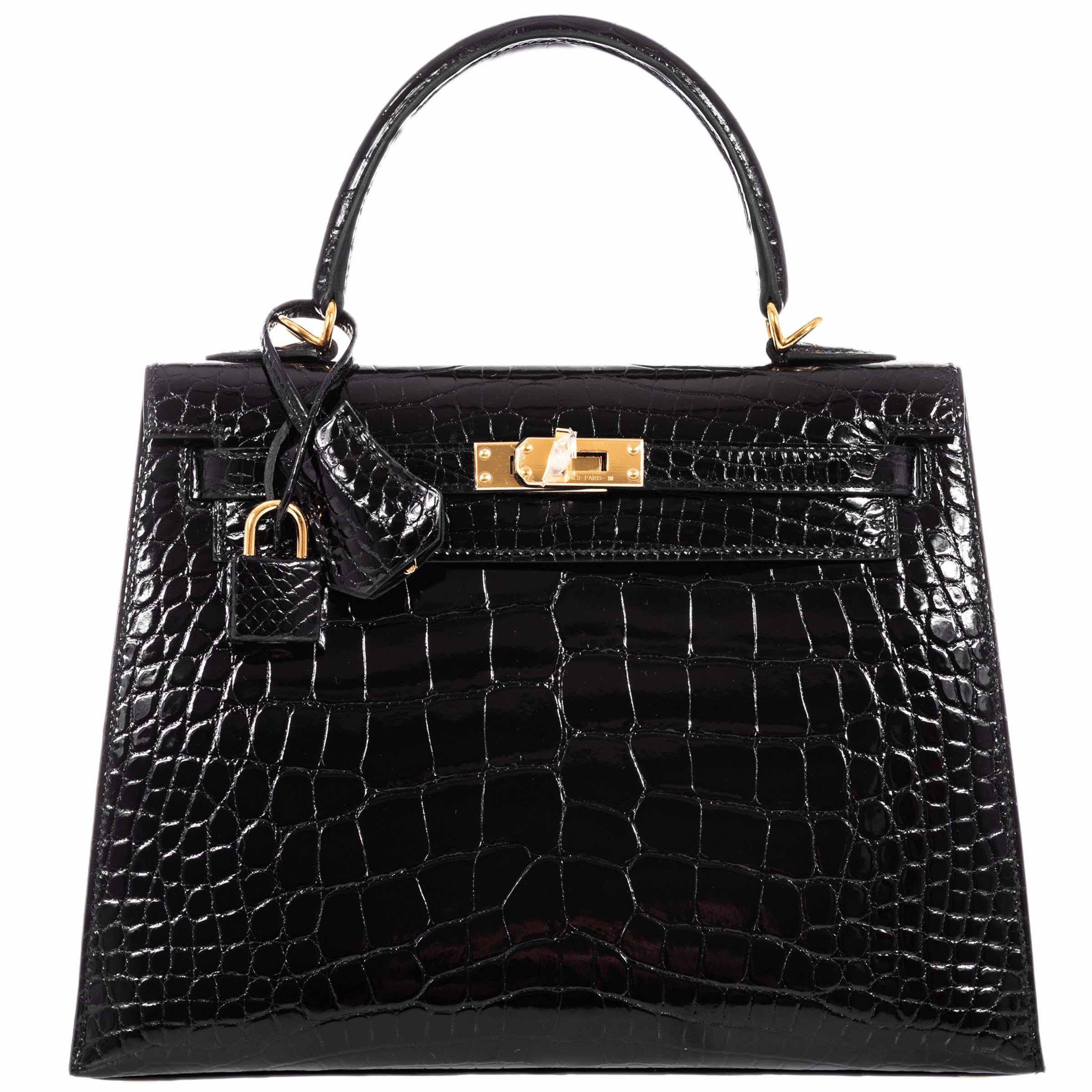 Hermès Kelly 25 Sellier Black Alligator Gold Hardware - Very Special