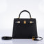 Hermès Kelly 25 Sellier Black Epsom with Gold Hardware