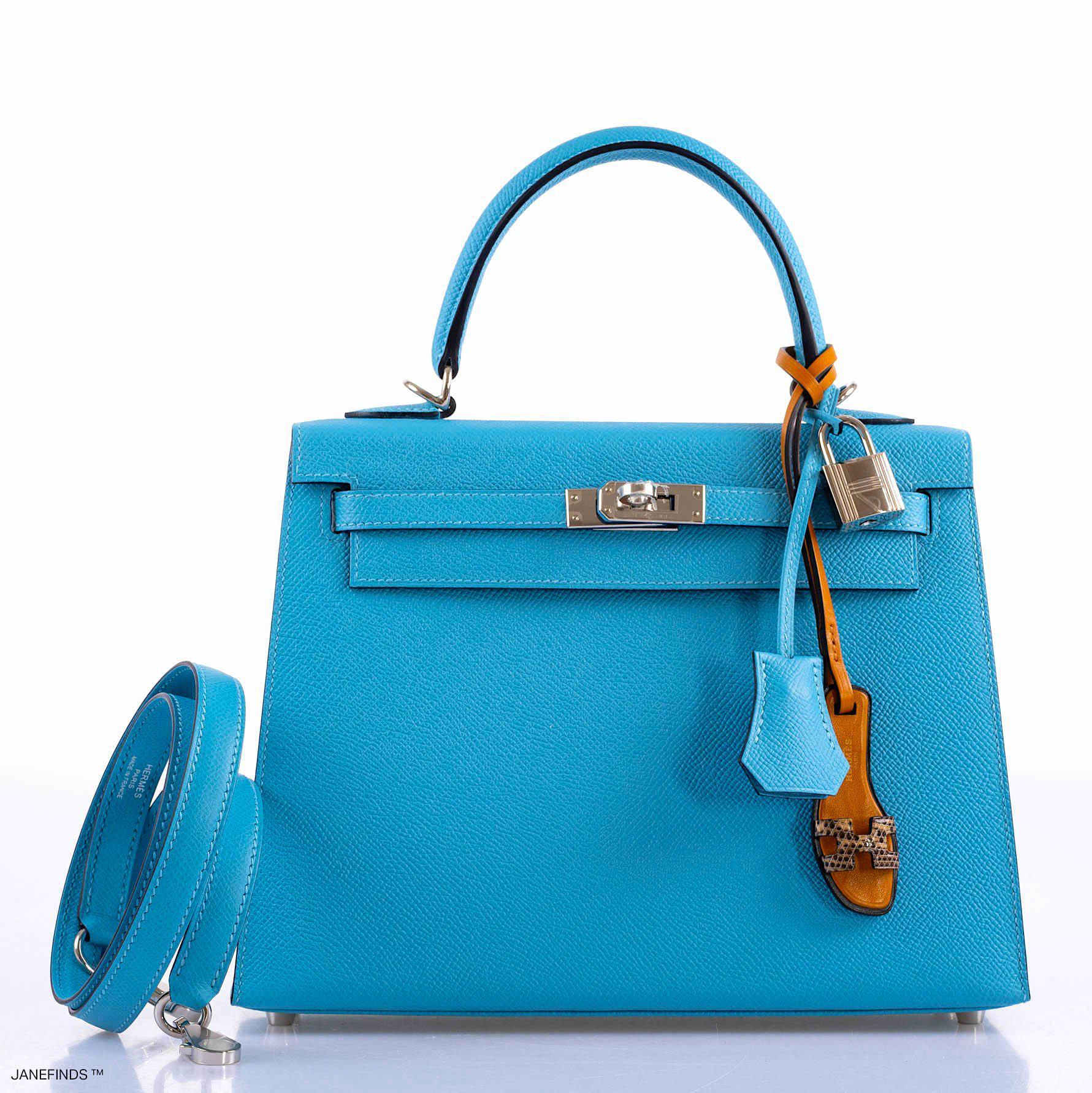 Hermès Kelly 25 Sellier Bleu du Nord Epsom leather Palladium Hardware