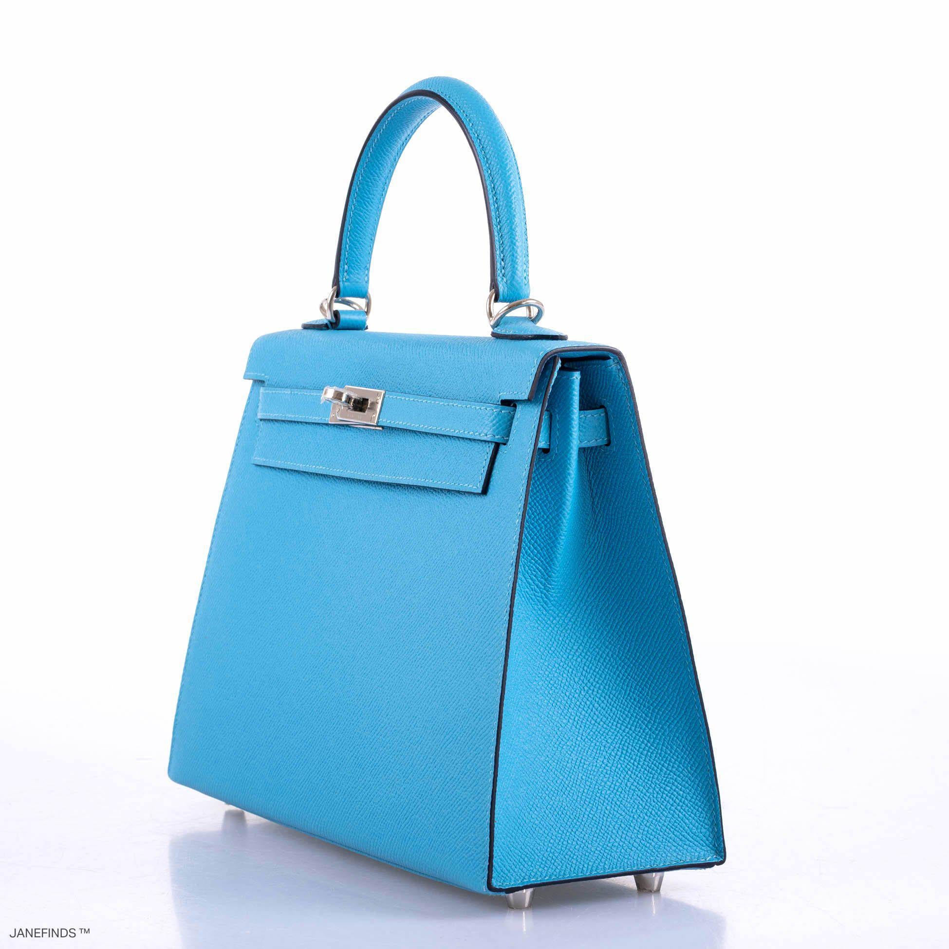 Hermès Kelly 25 Sellier Bleu du Nord Epsom leather Palladium Hardware