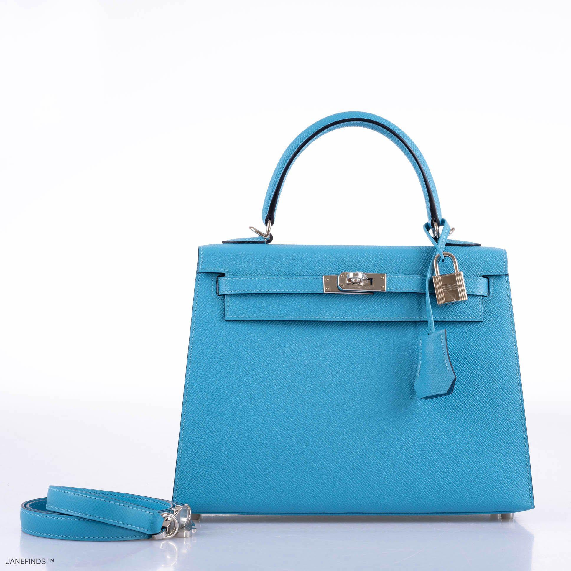 Hermès Kelly 25 Sellier Bleu du Nord Epsom leather Palladium Hardware