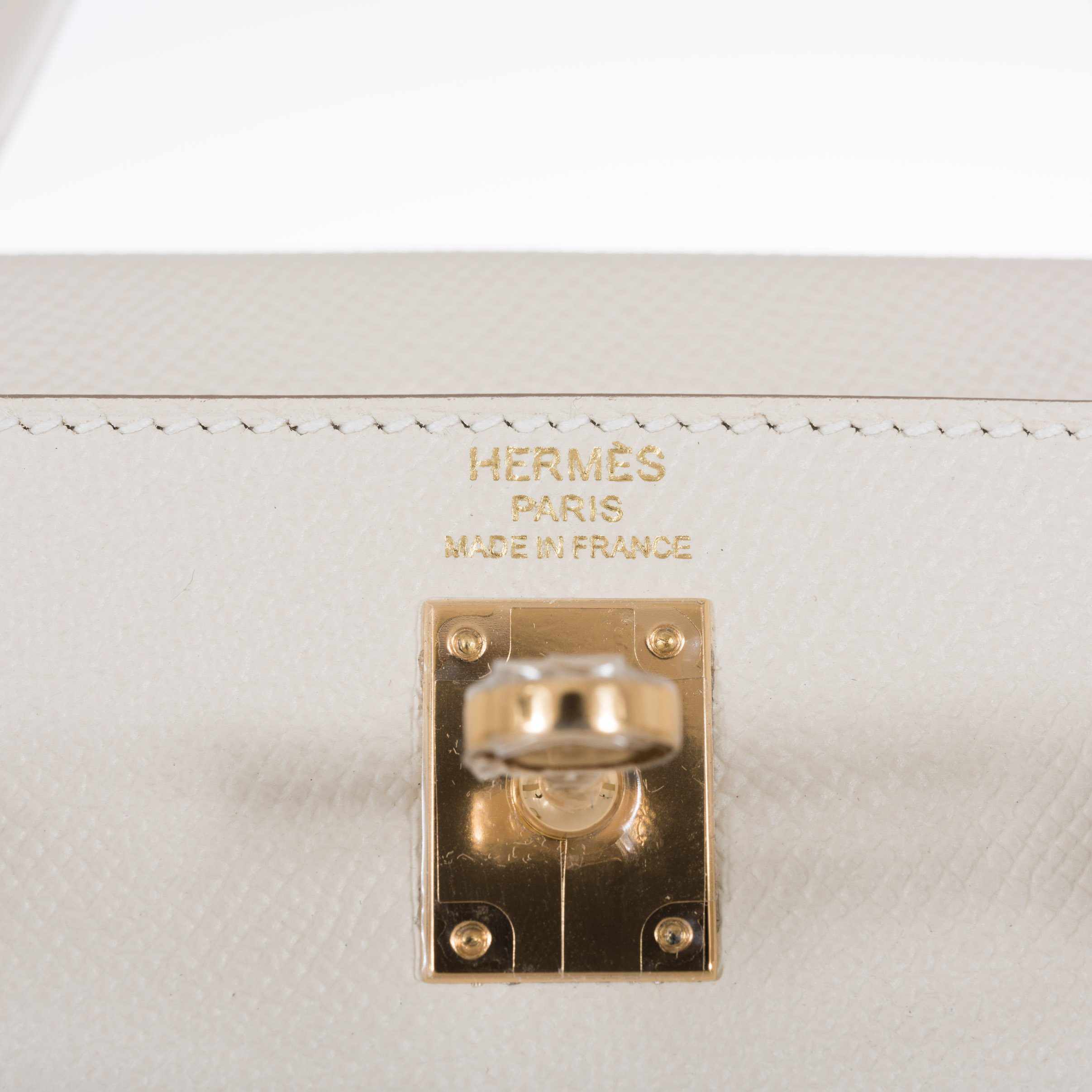 Hermès Kelly 25 Sellier Craie Epsom Gold Hardware