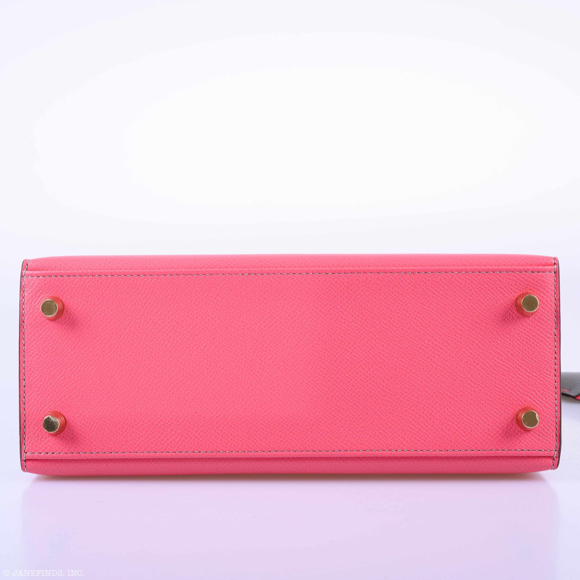Hermès Kelly 25 Sellier HSS Bi-Color Roze Azalee & Gris Mouette Epsom Brushed Gold Hardware