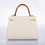 Hermès Kelly 25 Sellier Limited Edition Tri-Color Nata, Jaune Poussin and Sesame Epsom Palladium Hardware - 2020, Y