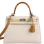 Hermès Kelly 25 Sellier Limited Edition Tri-Color Nata, Jaune Poussin and Sesame Epsom Palladium Hardware - 2020, Y