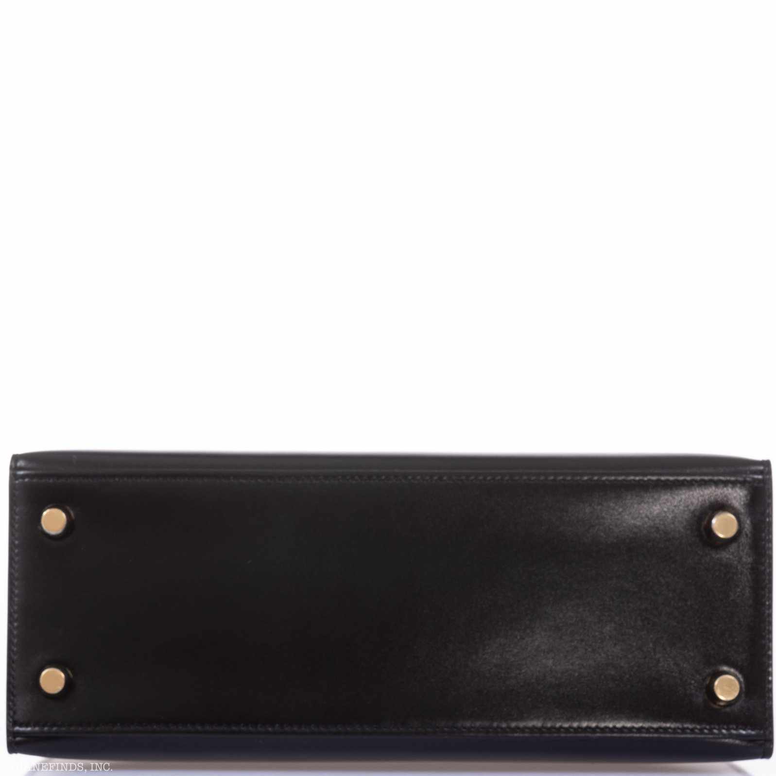 Hermès Kelly 25 Sellier Noir Box Calf Gold Hardware
