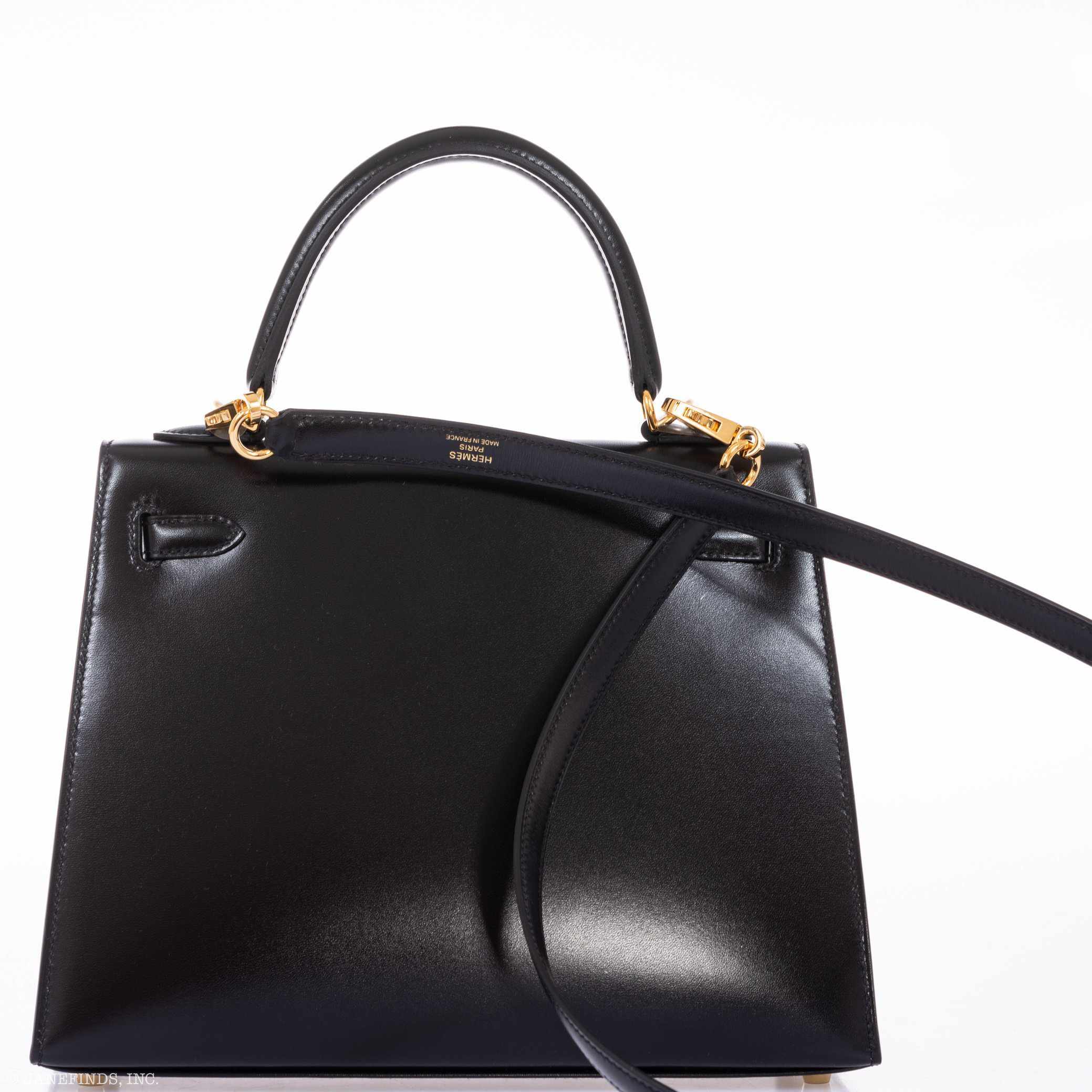 HERMES 黒 レザーケース 箱付き Hermes Kelly 25 Sellier Black Box Gold Hardware - – JANEFINDS