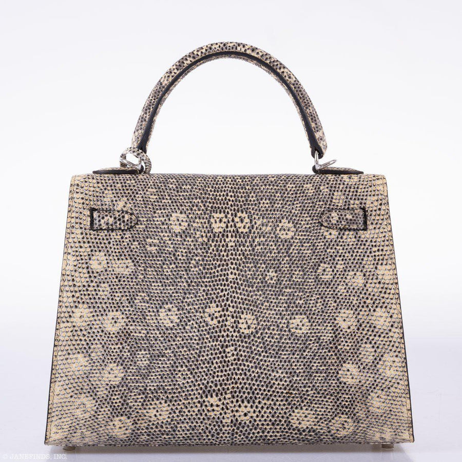 Hermès Kelly 25 Sellier Ombre Lizard Palladium Hardware