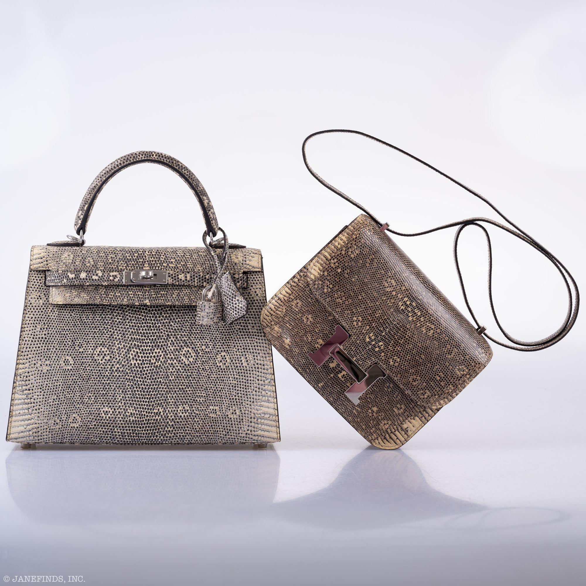 Hermès Kelly 25 Sellier Ombre Lizard Palladium Hardware