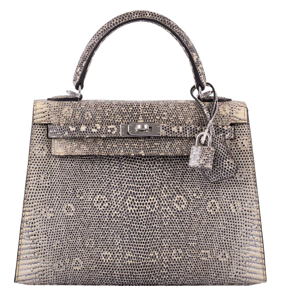 Hermès Kelly 25 Sellier Ombre Lizard Palladium Hardware