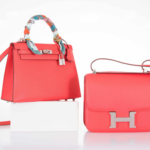 Hermès Kelly 25 Sellier Rose Jaipur Epsom Palladium Hardware