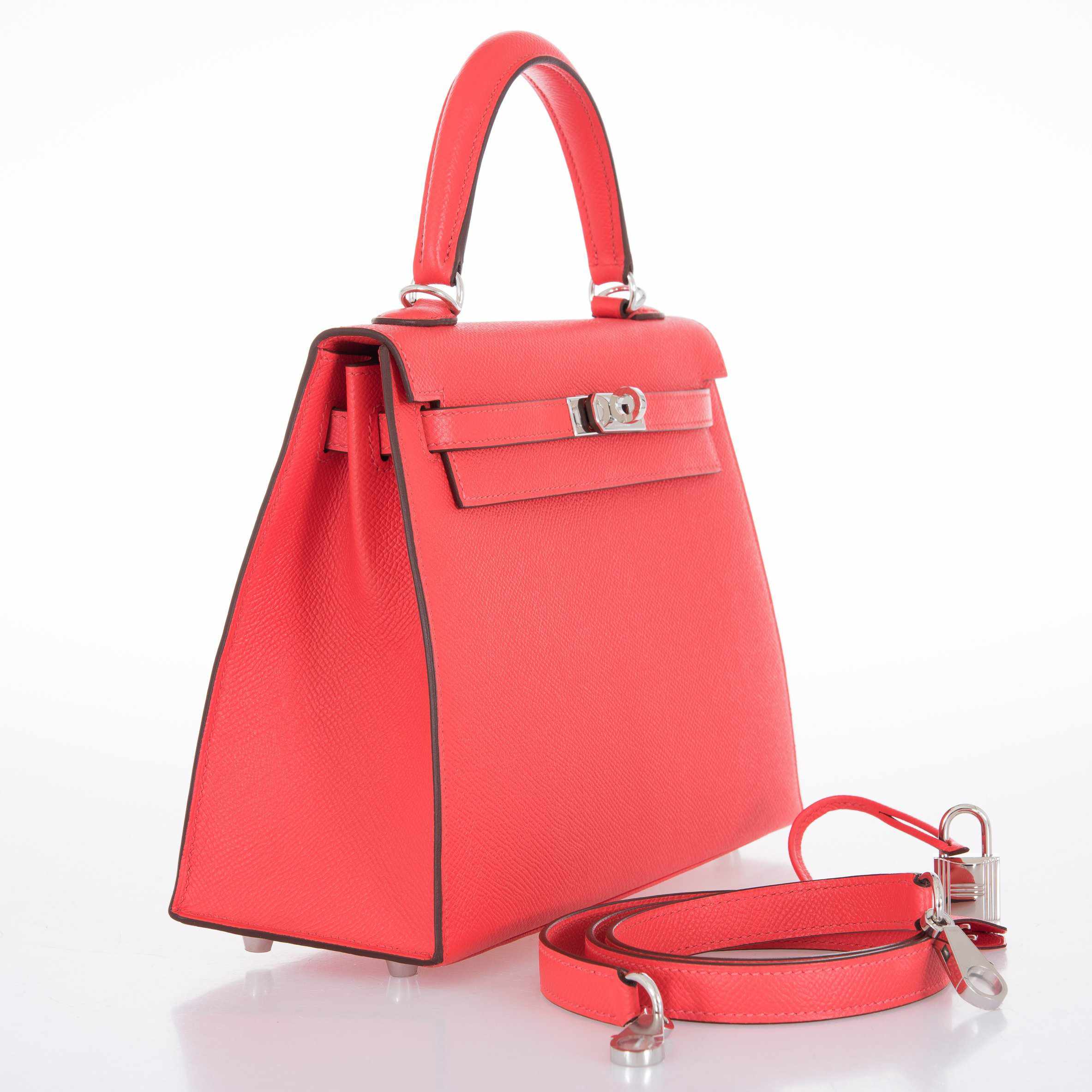 Hermès Kelly 25 Sellier Rose Jaipur Epsom Palladium Hardware