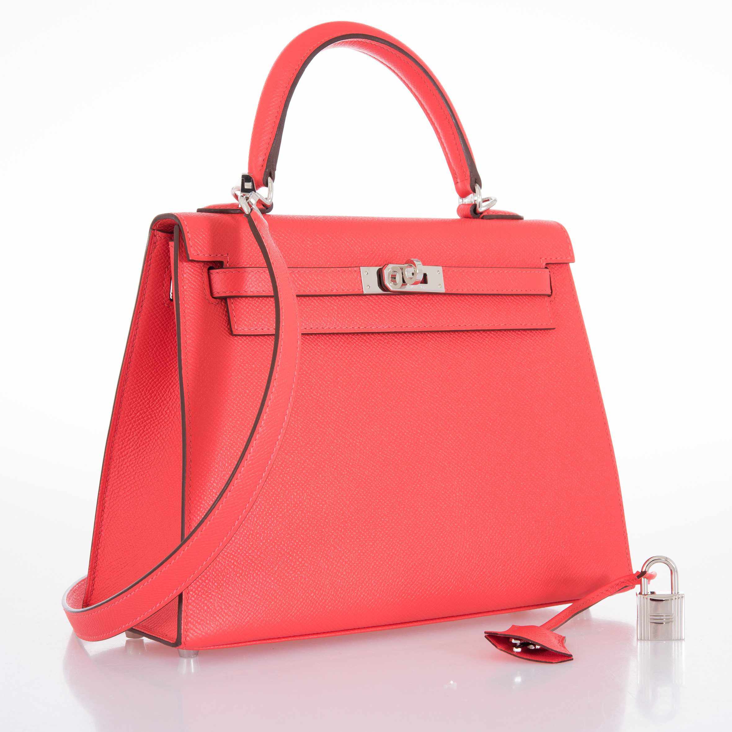 Hermès Kelly 25 Sellier Rose Jaipur Epsom Palladium Hardware