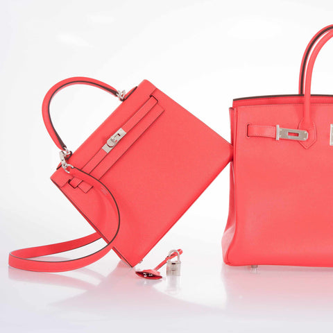 Hermès Kelly 25 Sellier Rose Jaipur Epsom Palladium Hardware