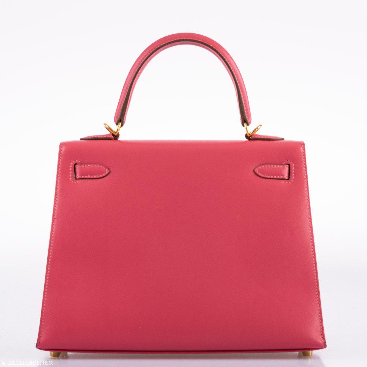 Hermès Kelly 25 Sellier Rose Lipstick Tadelakt leather Gold Hardware