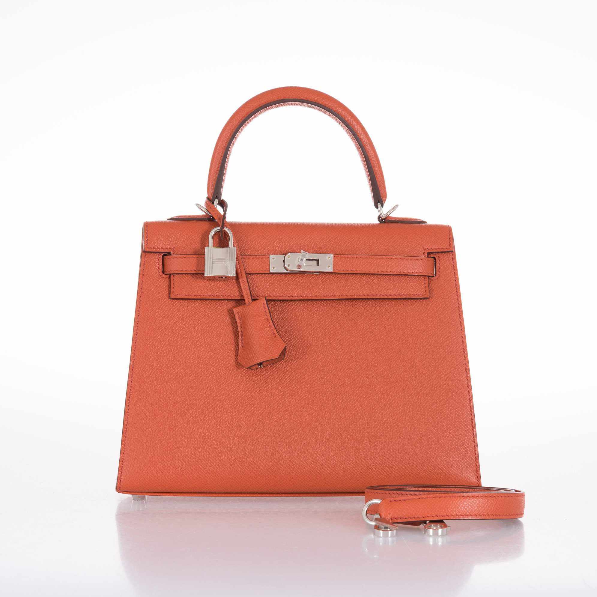 Hermès Kelly 25 Sellier Terre Battue Epsom Palladium Hardware