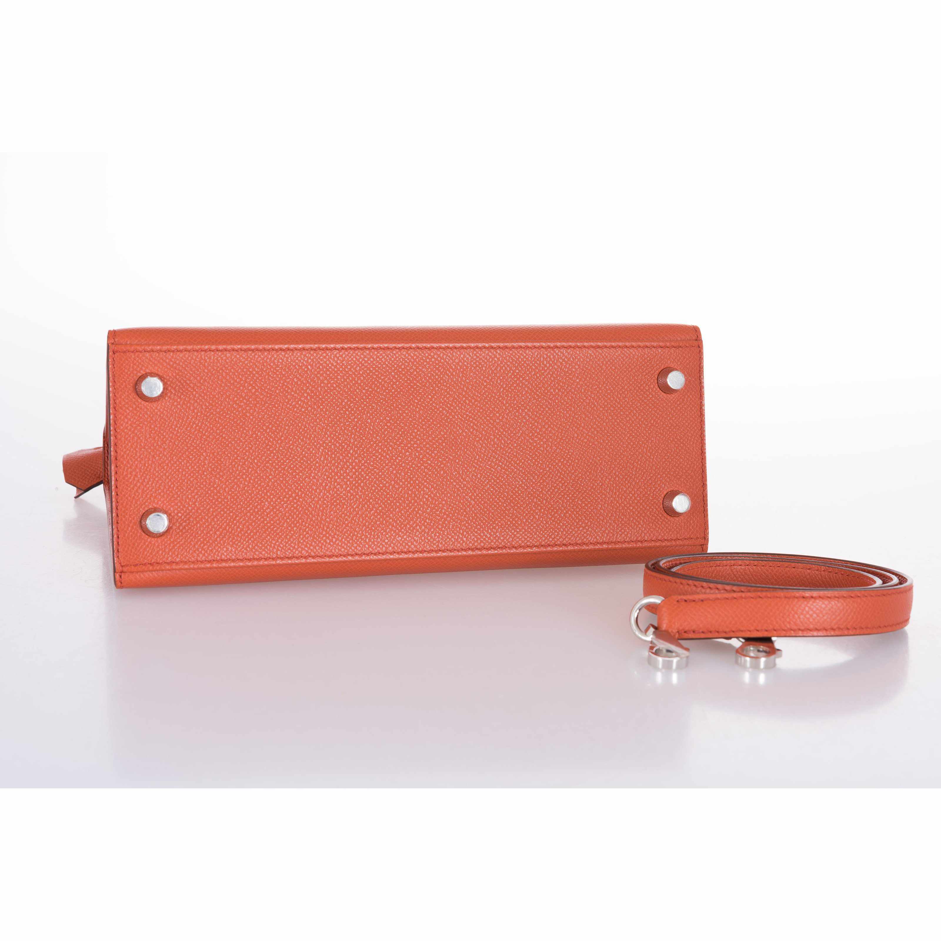 Hermès Kelly 25 Sellier Terre Battue Epsom Palladium Hardware