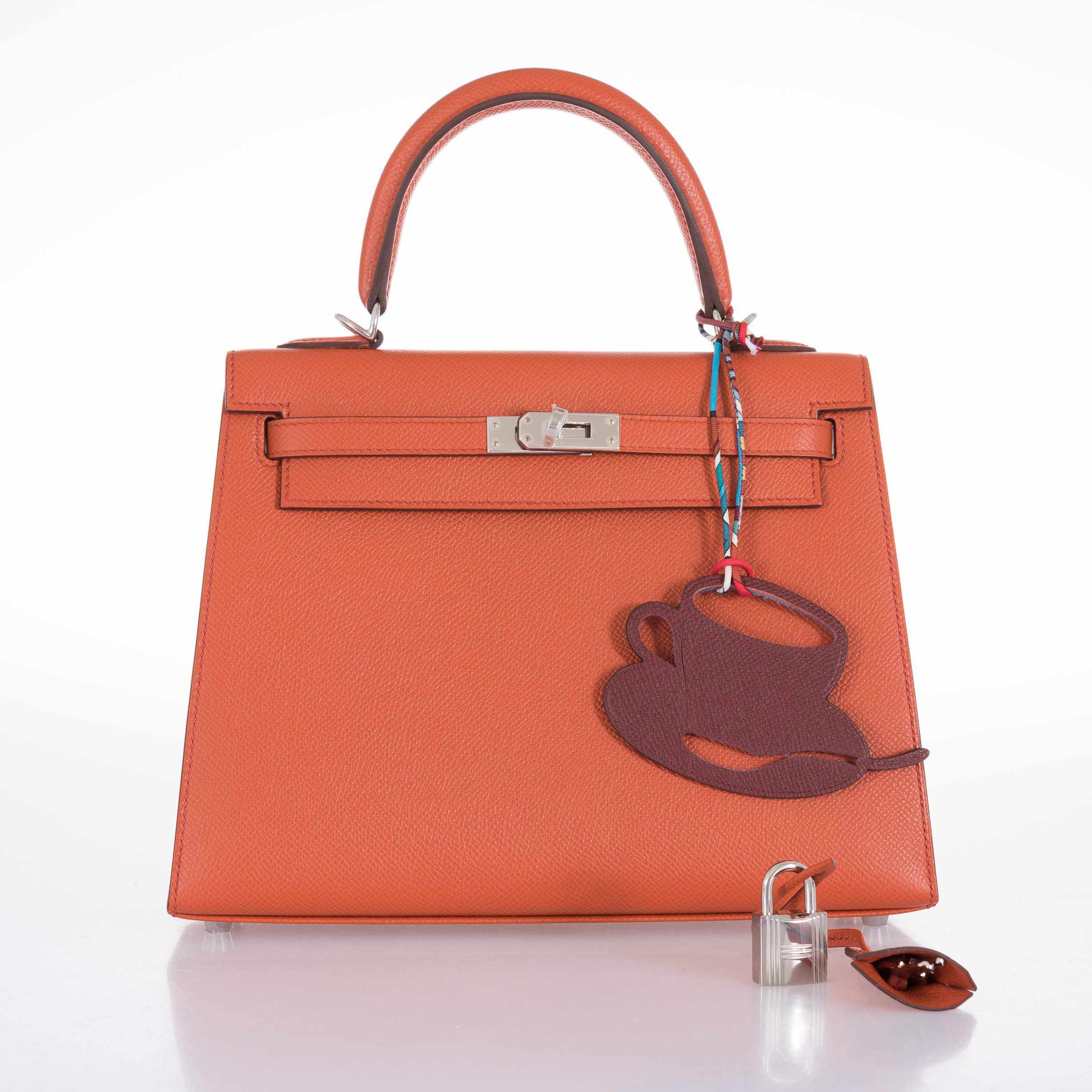 Hermès Kelly 25 Sellier Terre Battue Epsom Palladium Hardware