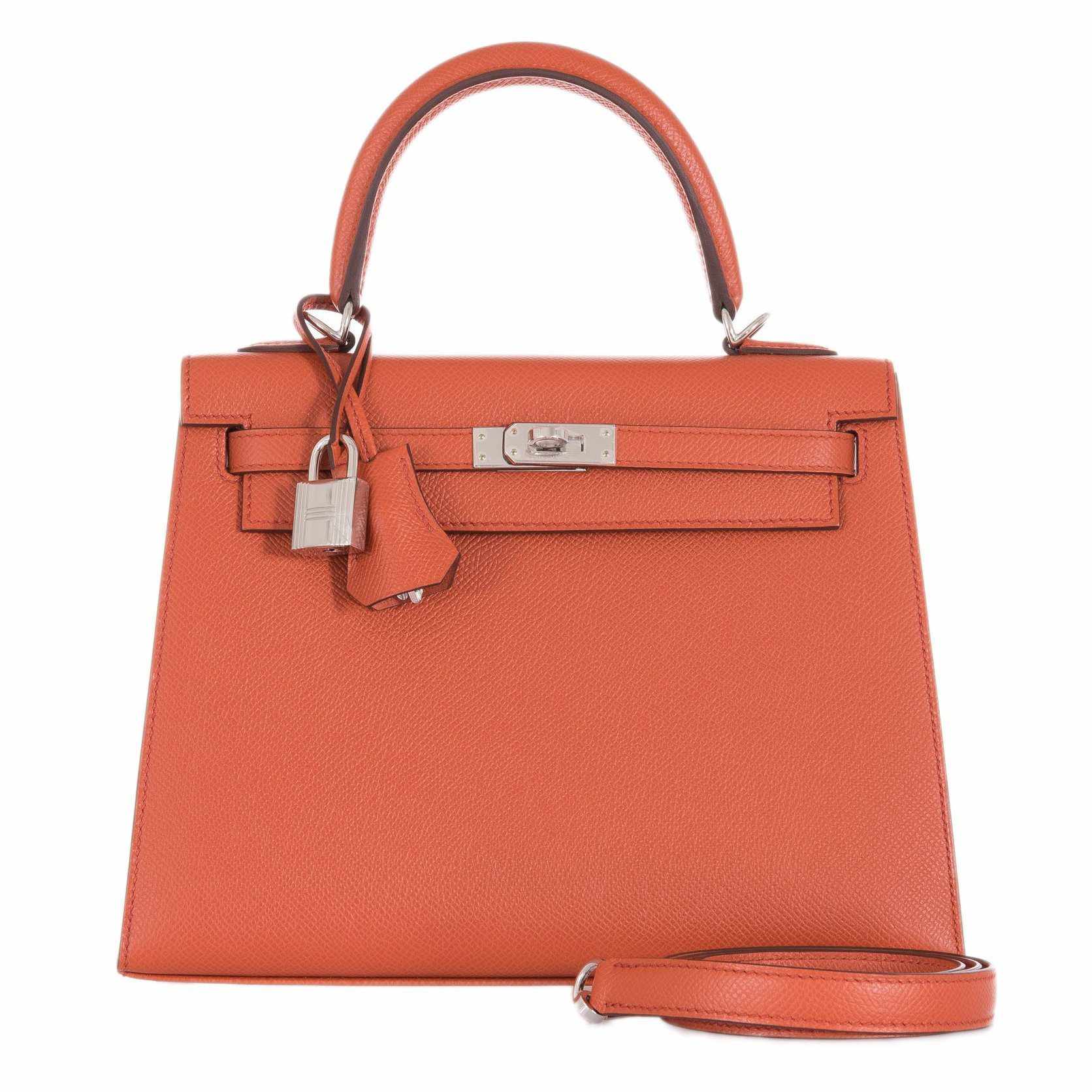 Hermès Kelly 25 Sellier Terre Battue Epsom Palladium Hardware