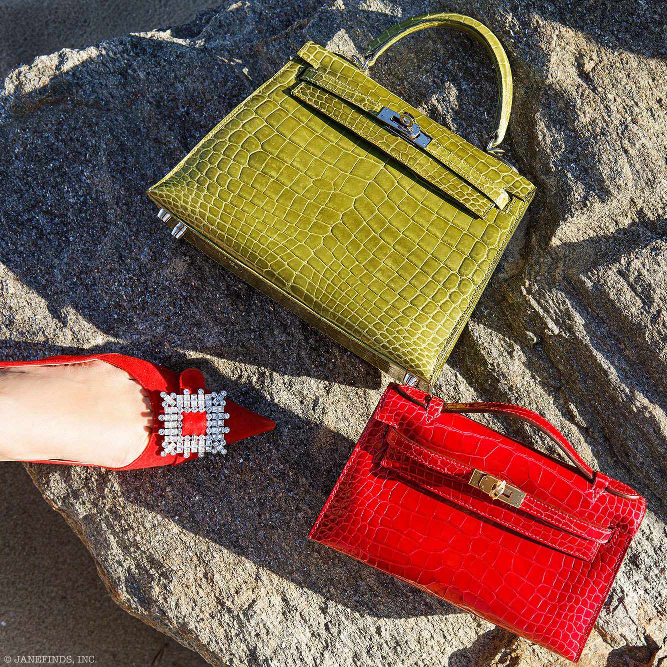 Hermès Kelly 25 Sellier Vert Anis Shiny Niloticus Crocodile Palladium Hardware