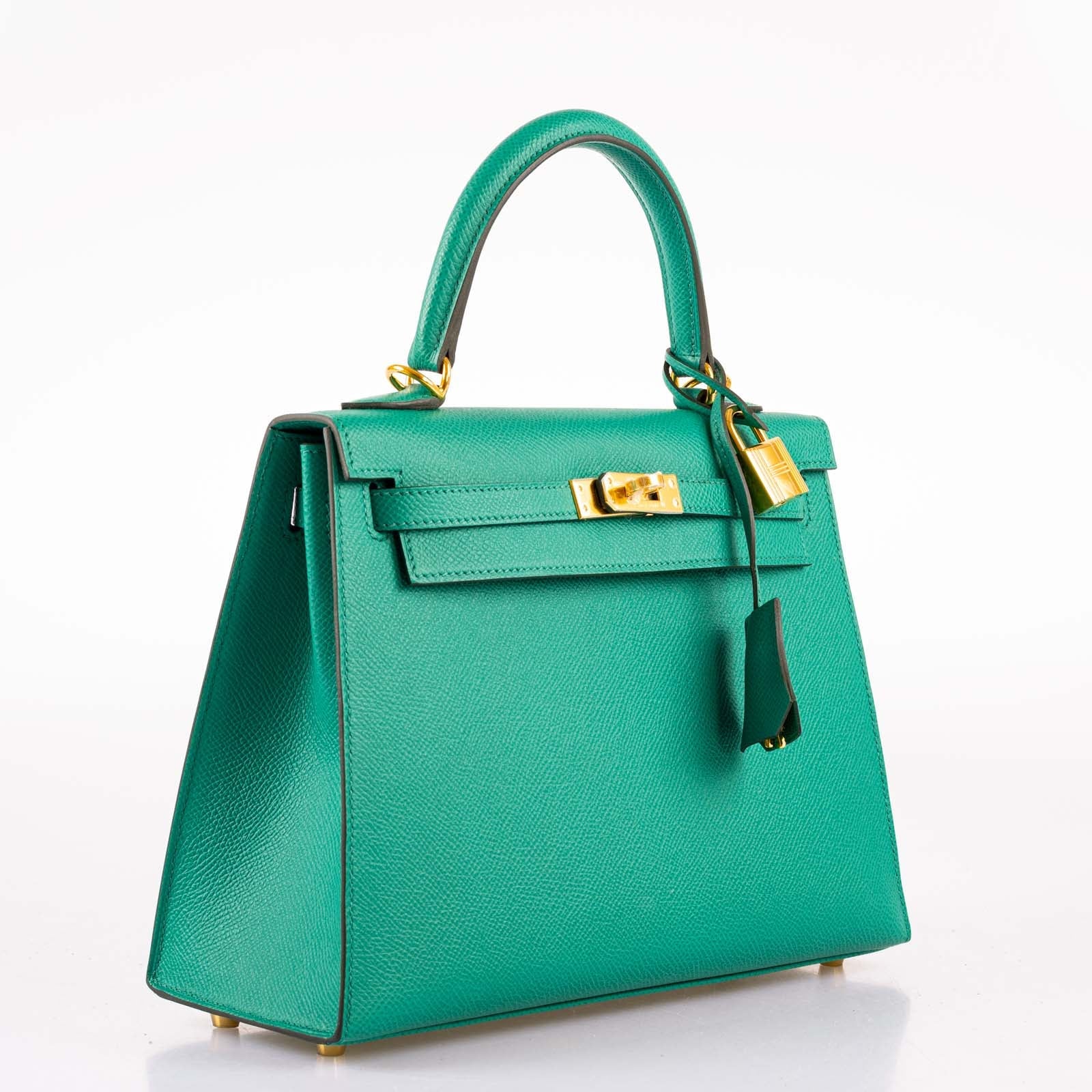 Hermès Kelly 25 Sellier Vert Jade Epsom with Gold Hardware