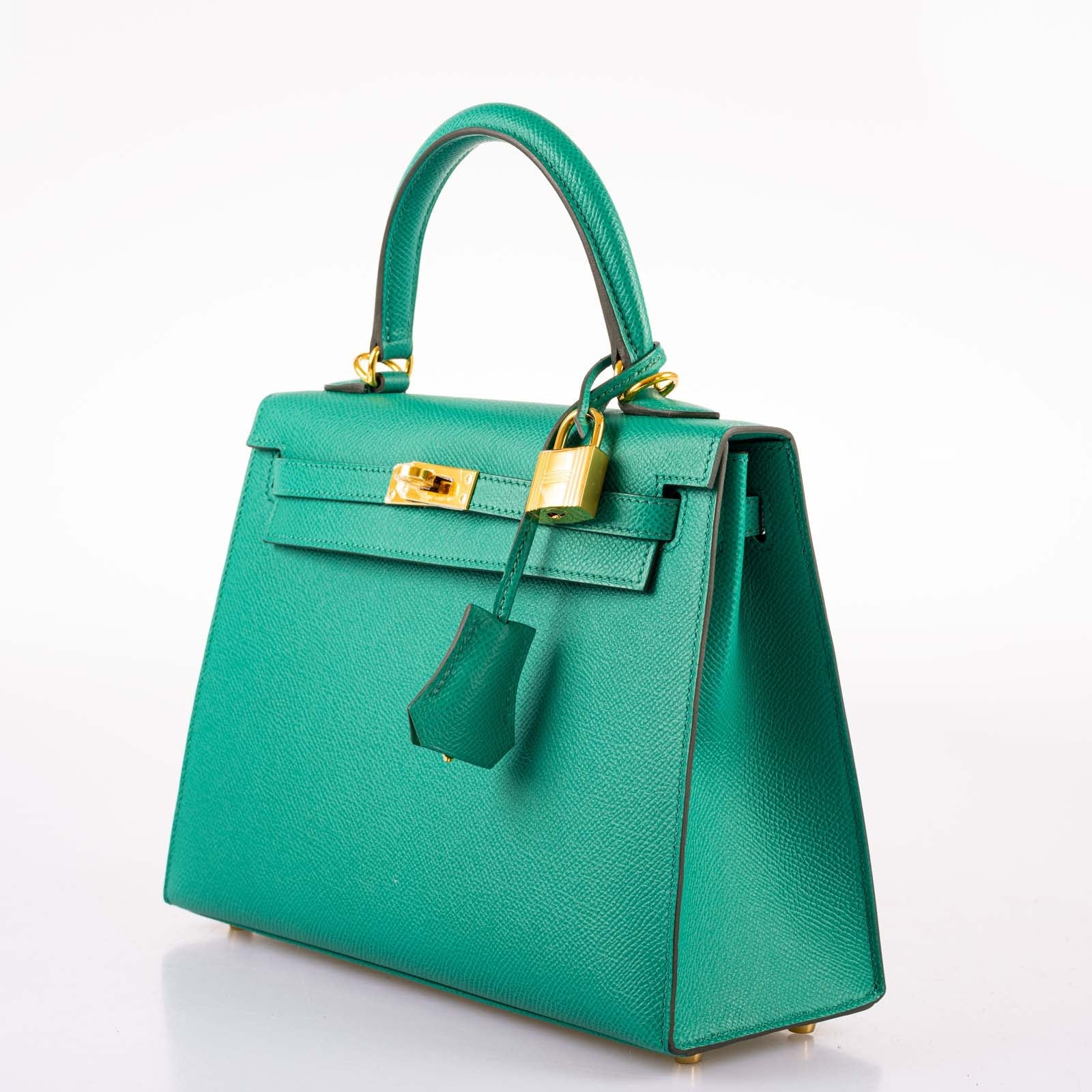 Hermès Kelly 25 Sellier Vert Jade Epsom with Gold Hardware