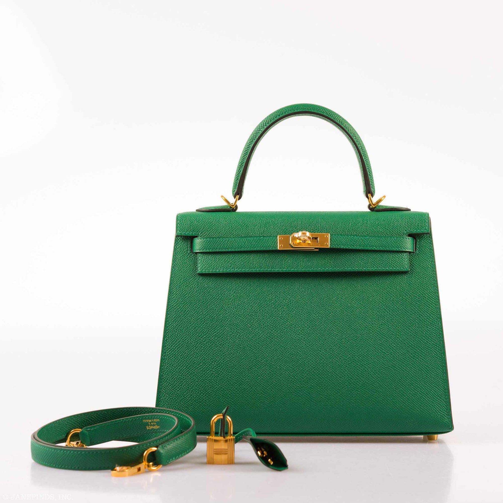 Hermès Kelly 25 Sellier Vert Vertigo Epsom Gold Hardware