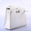 Hermès Kelly 25 Sellier White Epsom Palladium Hardware